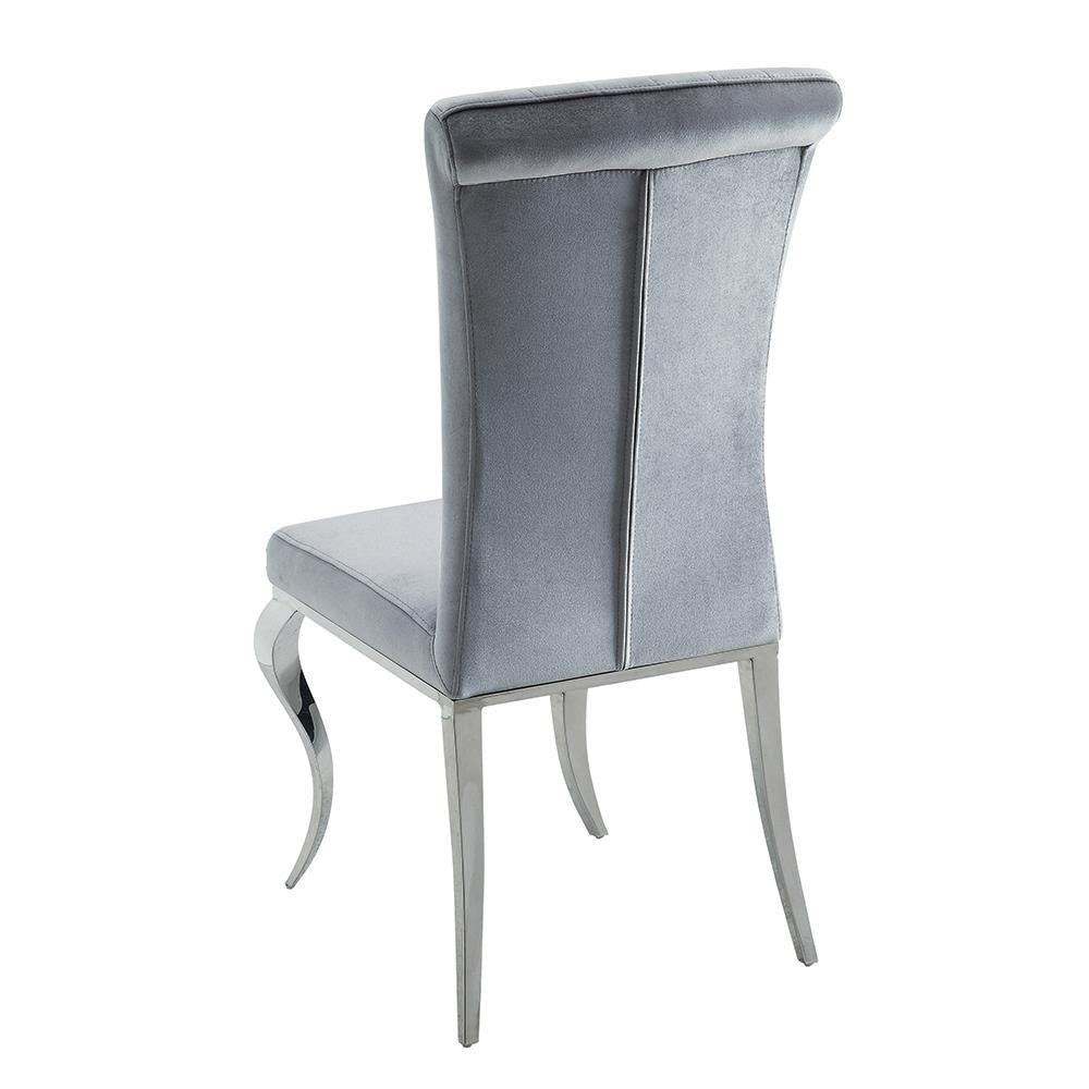 Betty Upholstered Side Chairs Grey and Chrome (Set of 4) - Ideal Furniture (Fresno,CA)