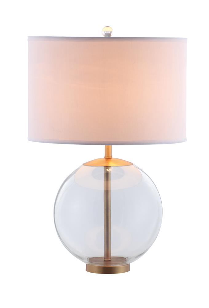 Kenny Drum Shade Table Lamp with Glass Base White - Ideal Furniture (Fresno,CA)