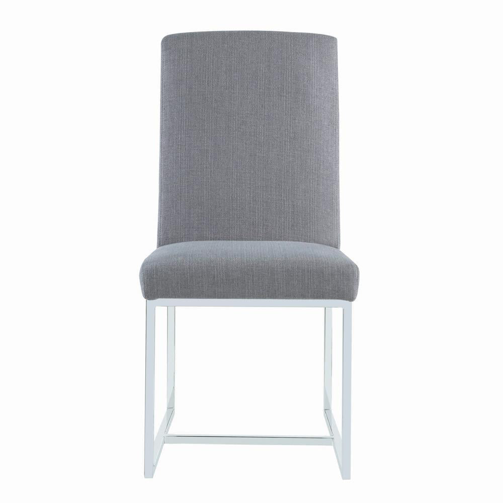 Mackinnon Upholstered Side Chairs Grey and Chrome (Set of 2) - Ideal Furniture (Fresno,CA)