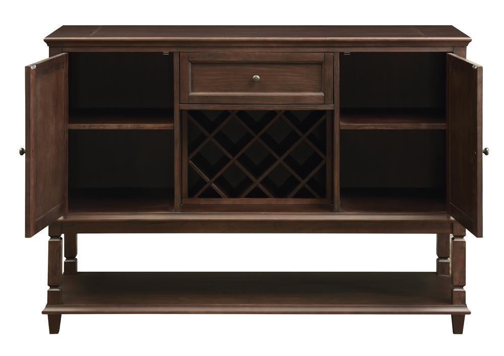 Parkins Server with Lower Shelf Rustic Espresso - Ideal Furniture (Fresno,CA)