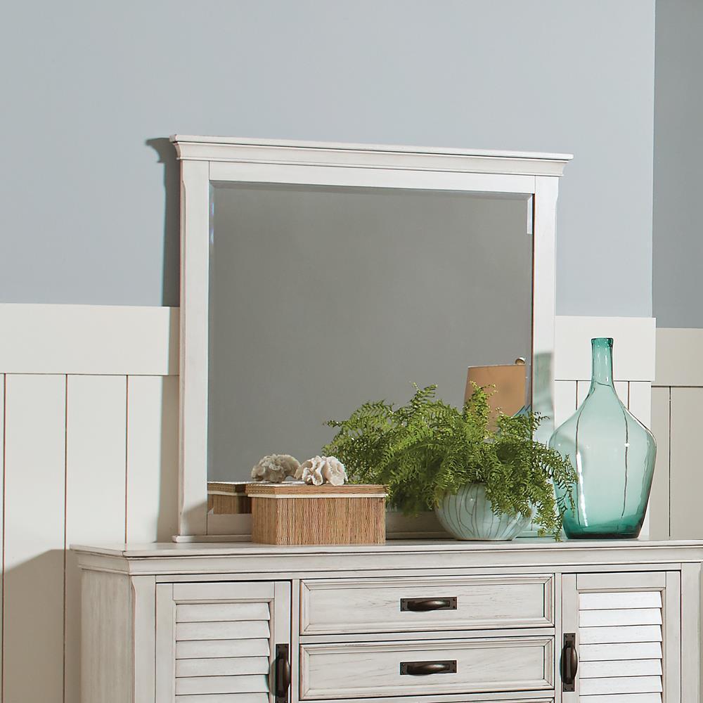 Franco Rectangular Dresser Mirror Antique White - Ideal Furniture (Fresno,CA)