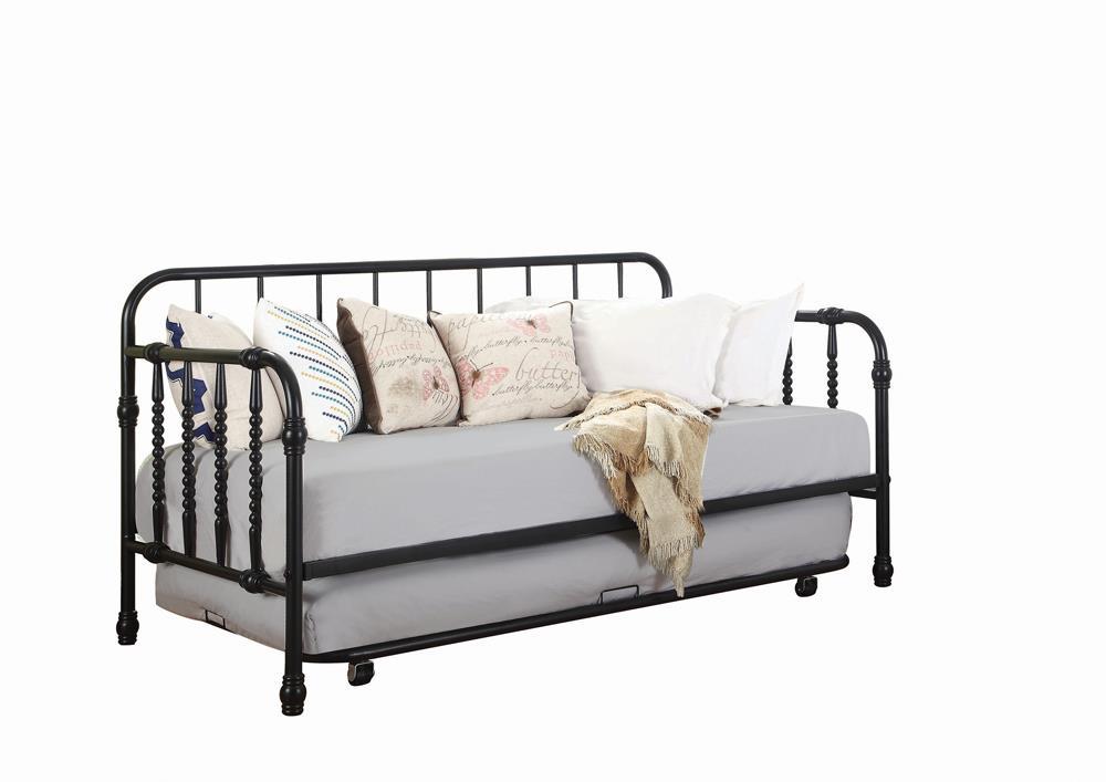 Marina Twin Metal Daybed with Trundle Black - Ideal Furniture (Fresno,CA)