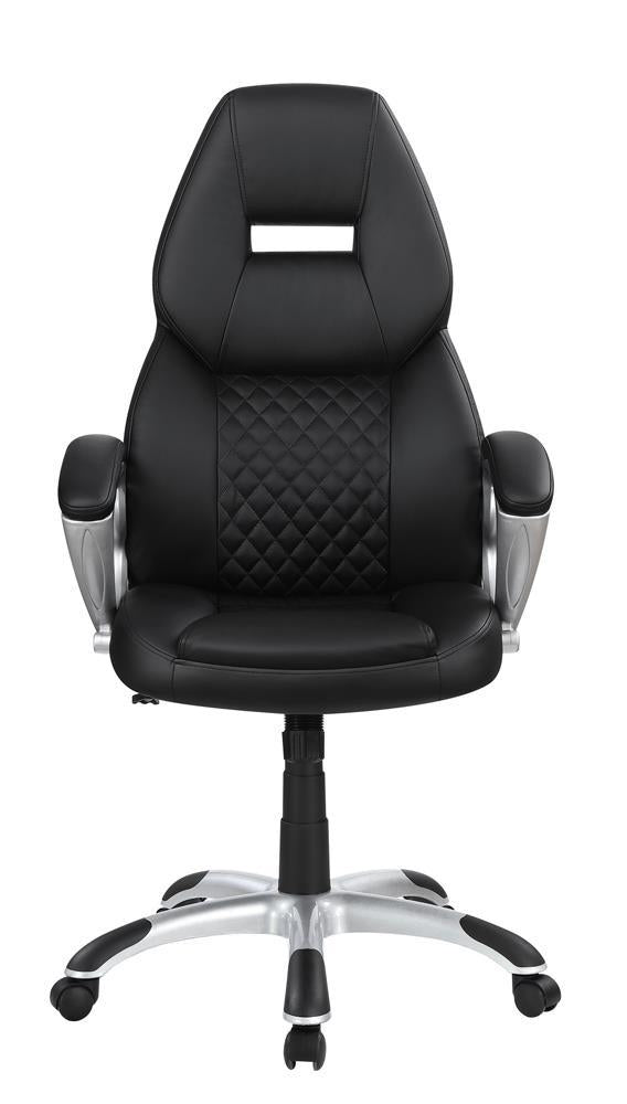 Bruce Adjustable Height Office Chair Black and Silver - Ideal Furniture (Fresno,CA)