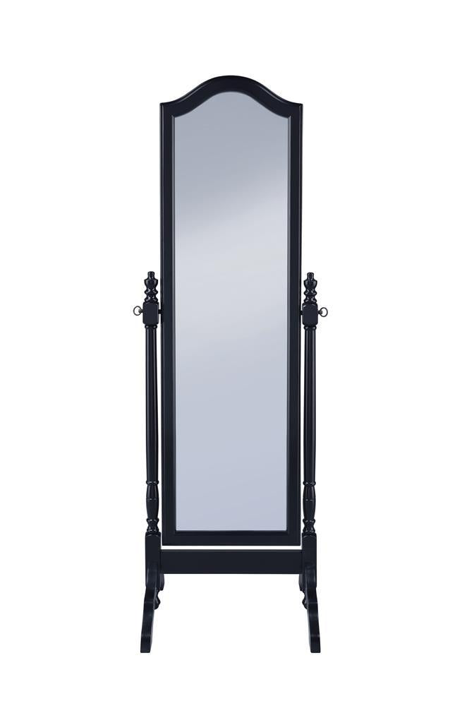 Cabot Rectangular Cheval Mirror with Arched Top Black - Ideal Furniture (Fresno,CA)