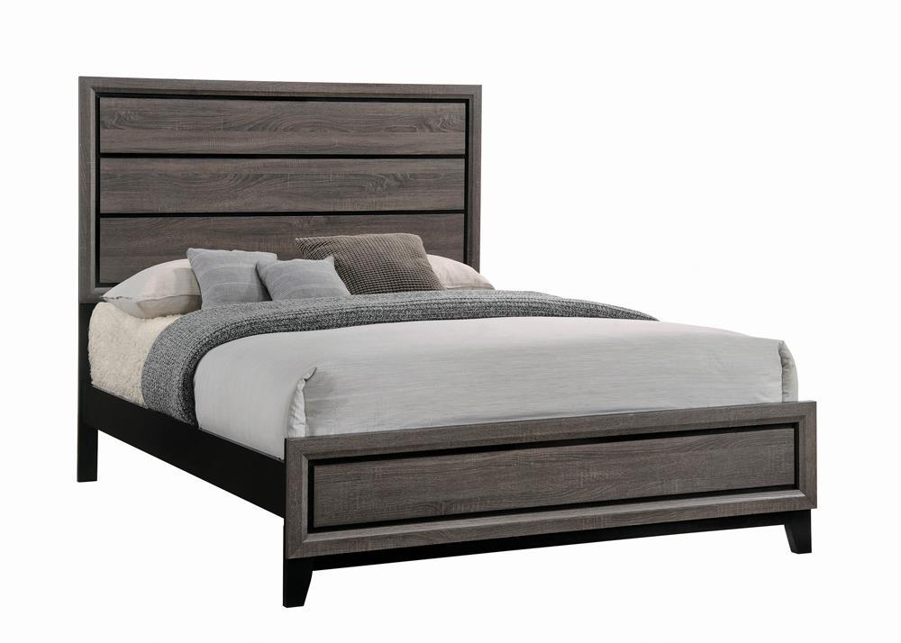 Watson Eastern King & Queen Bed Grey Oak and Black - Ideal Furniture (Fresno,CA)