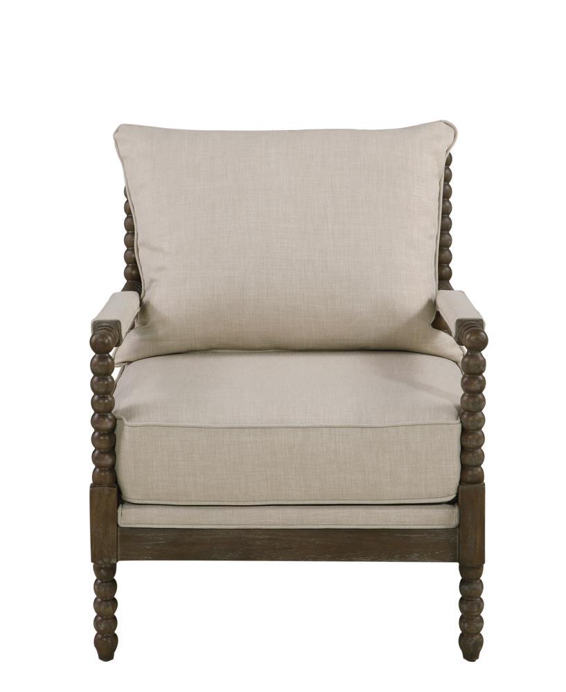 Blanchett Cushion Back Accent Chair Beige and Natural - Ideal Furniture (Fresno,CA)