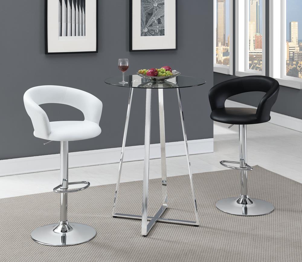 Barraza 29" Adjustable Height Bar Stool Black and Chrome - Ideal Furniture (Fresno,CA)