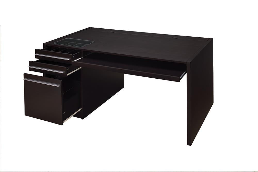 Halston 3-drawer Connect-it Office Desk Cappuccino - Ideal Furniture (Fresno,CA)