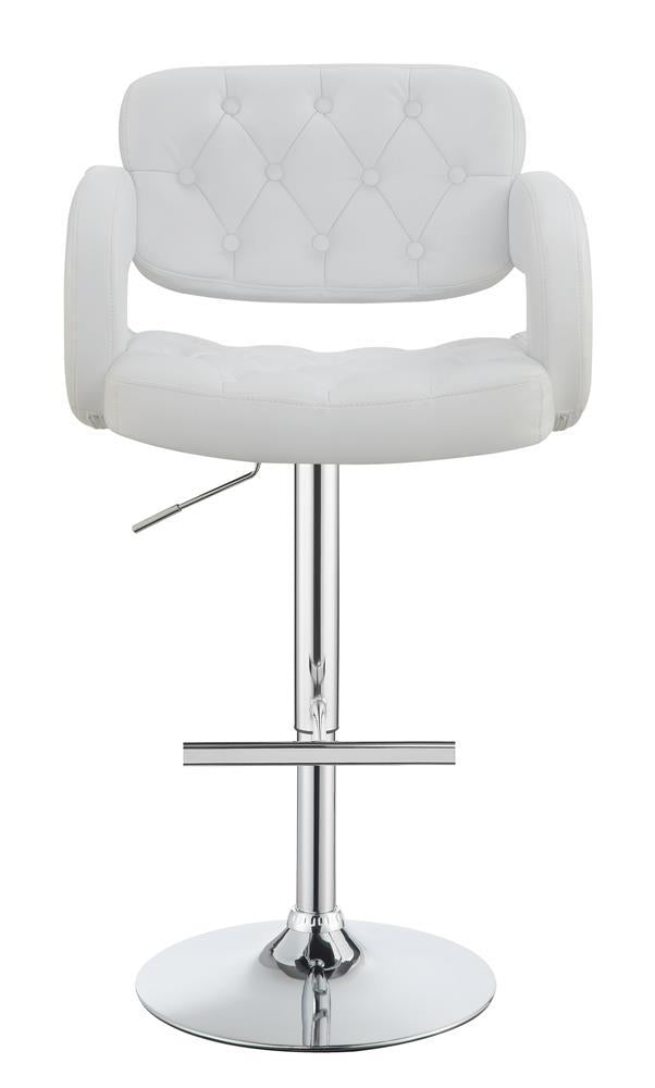 Brandi Adjustable Bar Stool Chrome and White - Ideal Furniture (Fresno,CA)