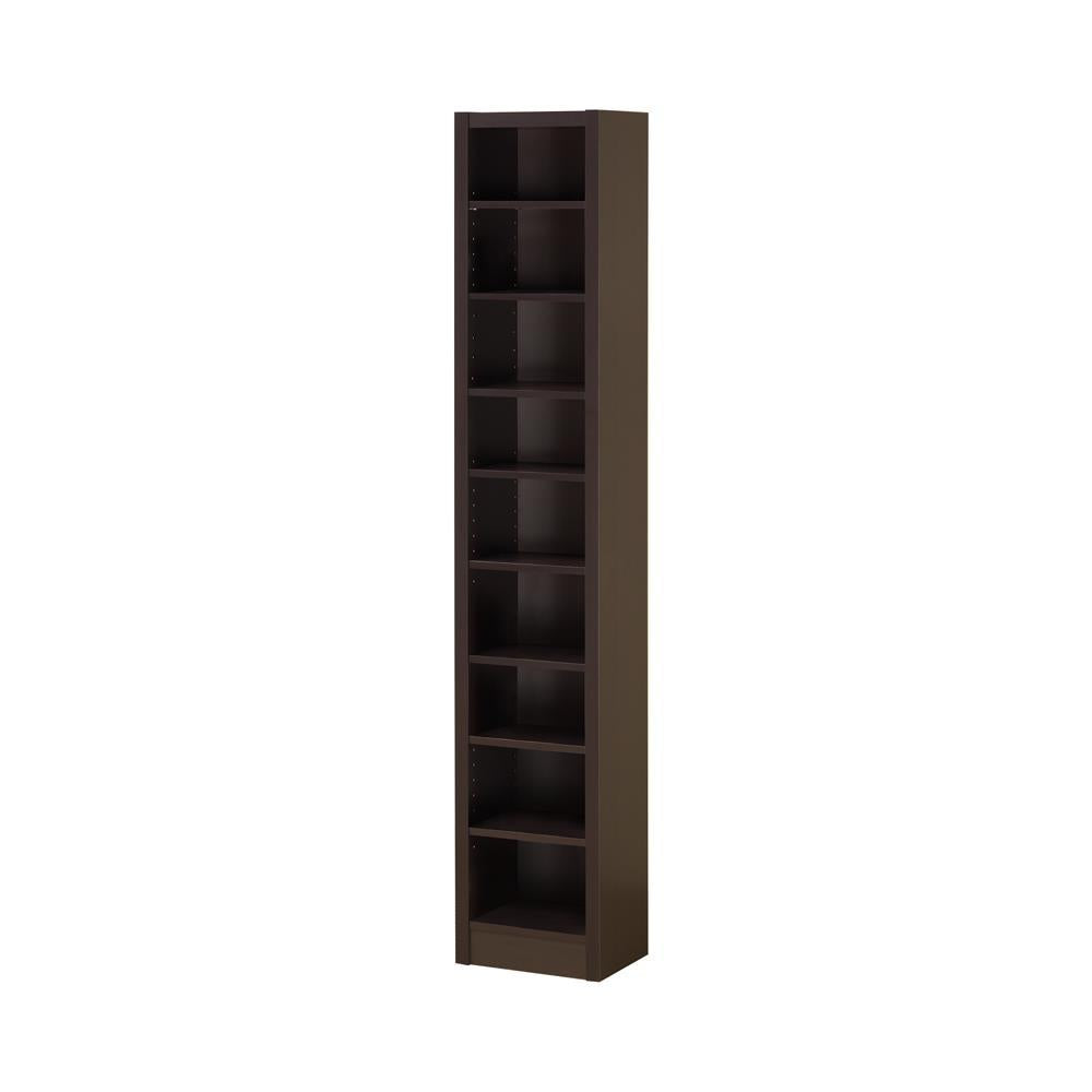 Eliam Rectangular Bookcase with 2 Fixed Shelves Cappuccino - Ideal Furniture (Fresno,CA)