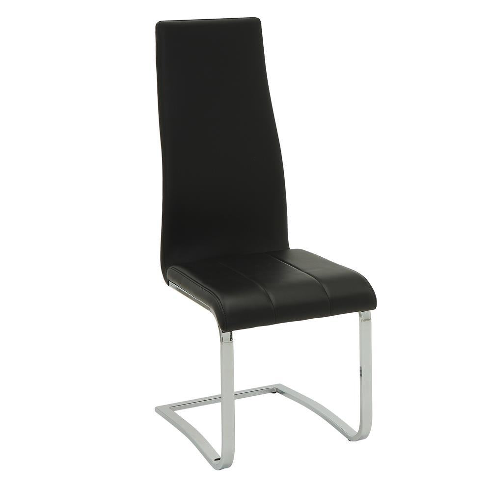 Montclair High Back Dining Chairs Black and Chrome (Set of 4) - Ideal Furniture (Fresno,CA)