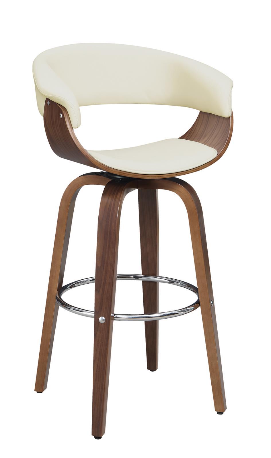 Zion Upholstered Swivel Bar Stool Walnut and Ecru - Ideal Furniture (Fresno,CA)
