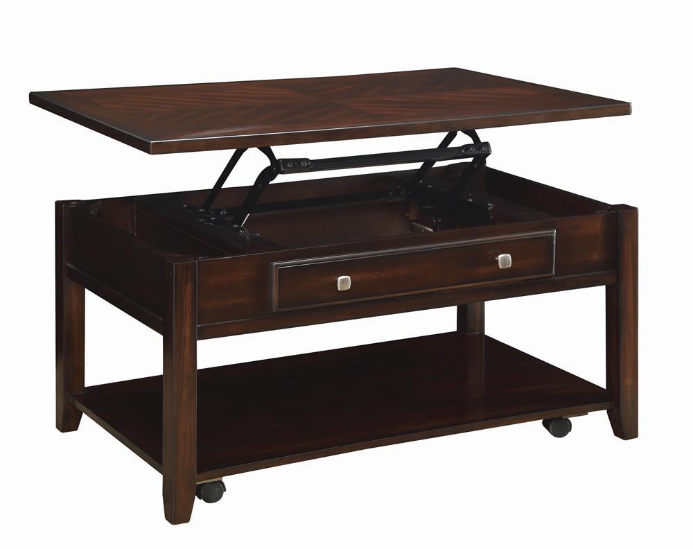 Bradford Rectangular Lift Top Coffee Table Walnut - Ideal Furniture (Fresno,CA)