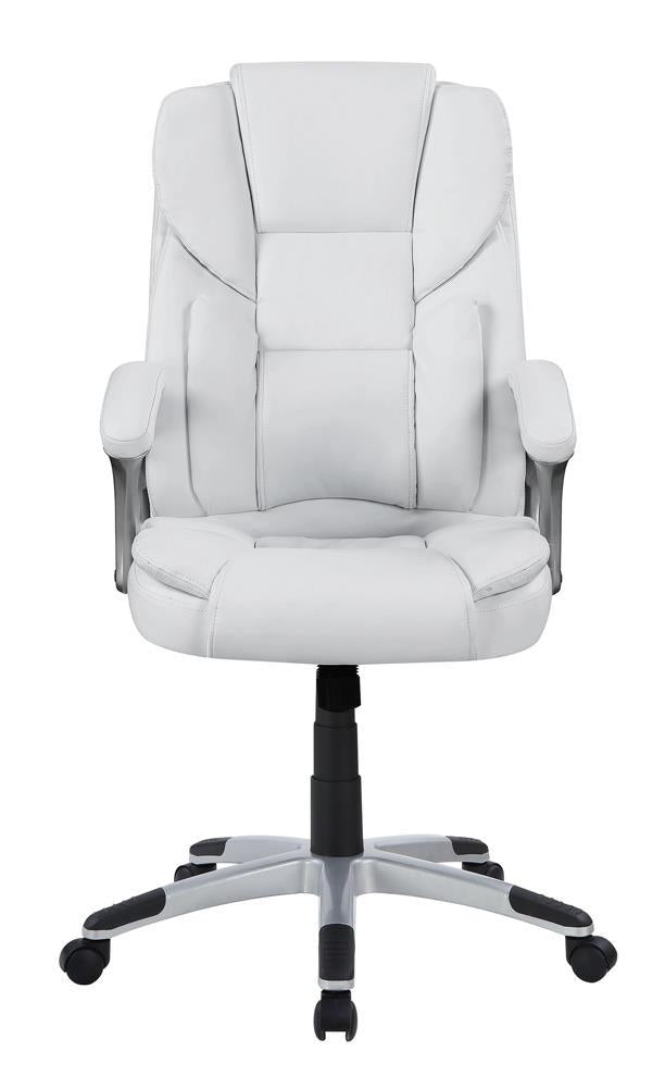 Kaffir Adjustable Height Office Chair White and Silver - Ideal Furniture (Fresno,CA)