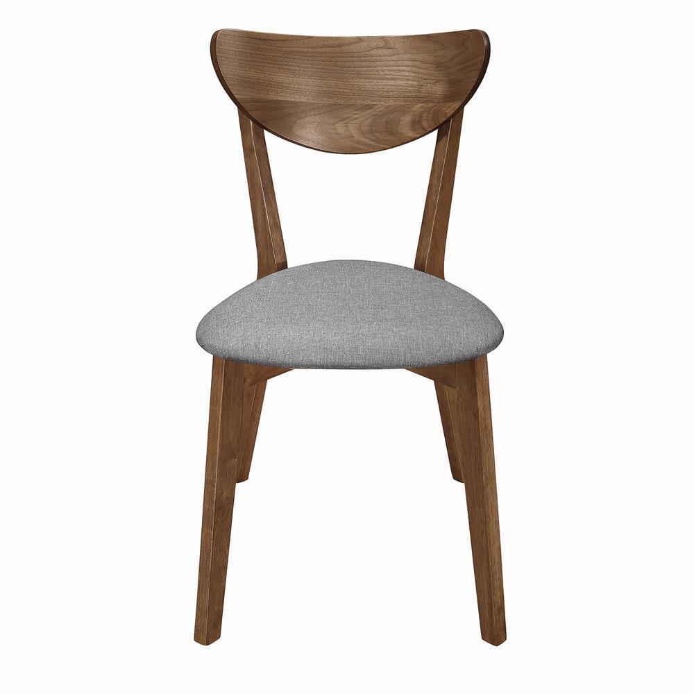 Alfredo Upholstered Dining Chairs Grey and Natural Walnut (Set of 2) - Ideal Furniture (Fresno,CA)