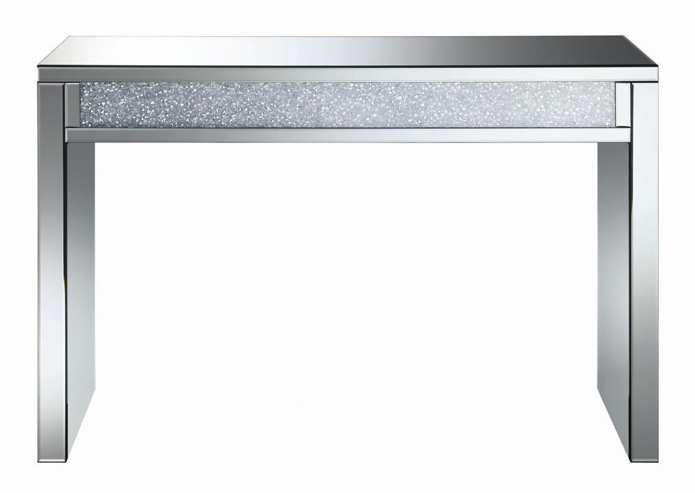 Gillian Rectangular Sofa Table Silver and Clear Mirror - Ideal Furniture (Fresno,CA)