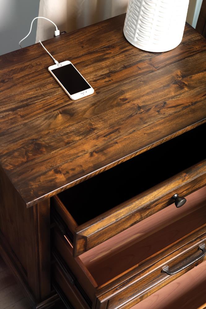 Avenue 3-drawer Nightstand Weathered Burnished Brown - Ideal Furniture (Fresno,CA)
