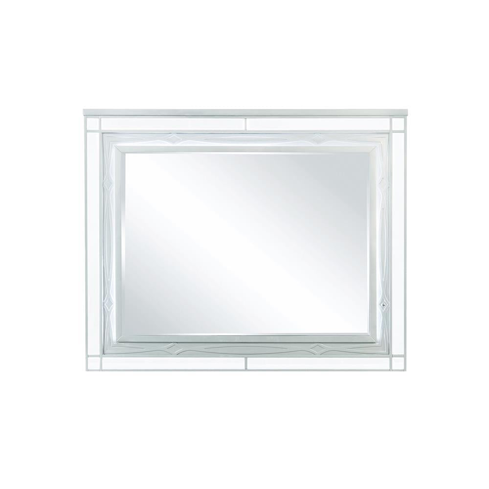 Gunnison Dresser Mirror with LED Lighting Silver Metallic - Ideal Furniture (Fresno,CA)