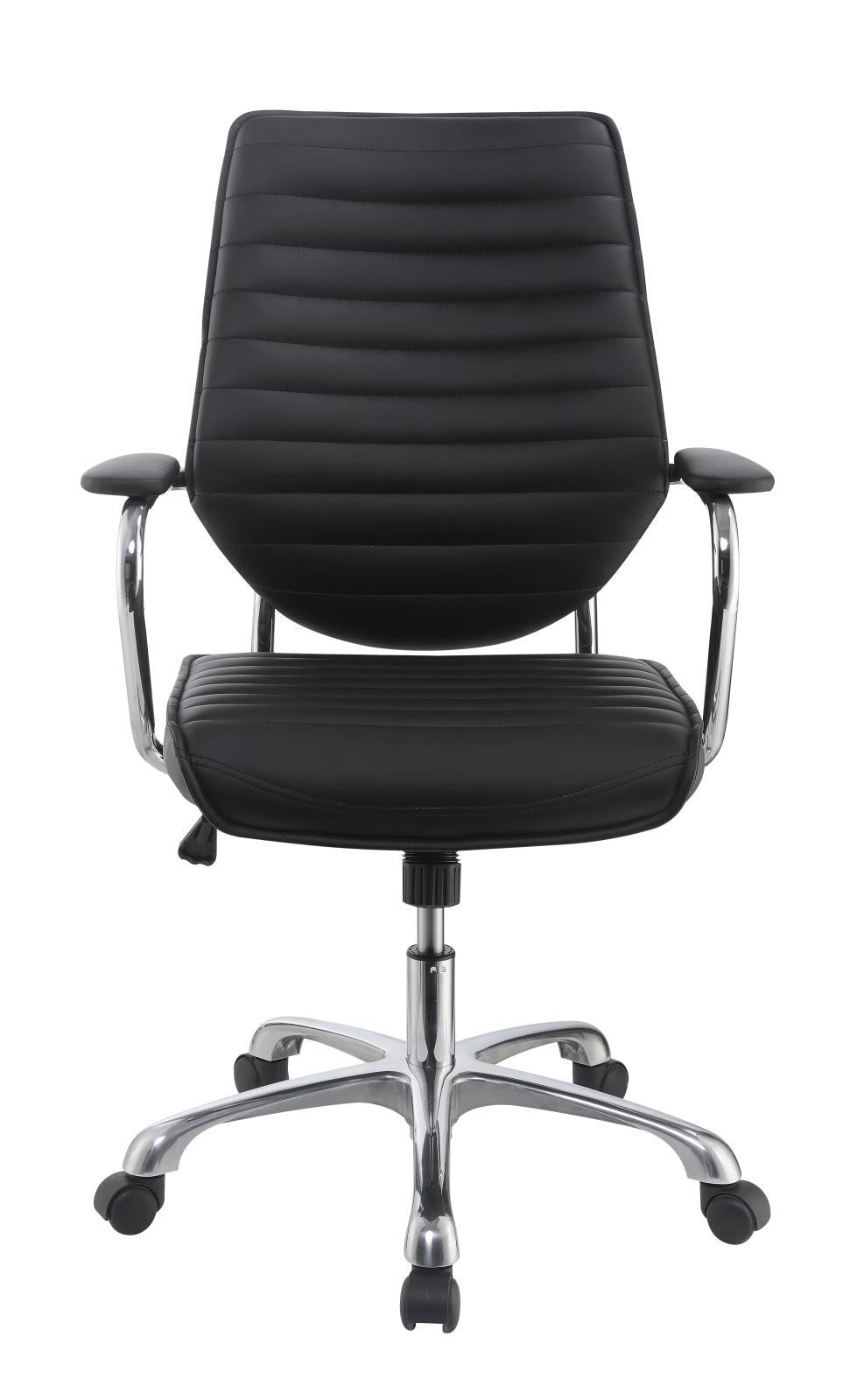 Chase High Back Office Chair Black and Chrome - Ideal Furniture (Fresno,CA)