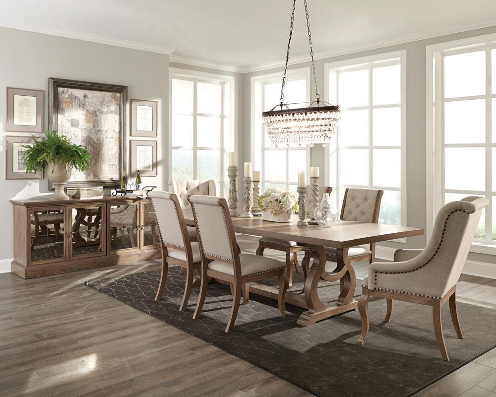 Brockway Tufted Arm Chairs Cream and Barley Brown (Set of 2) - Ideal Furniture (Fresno,CA)