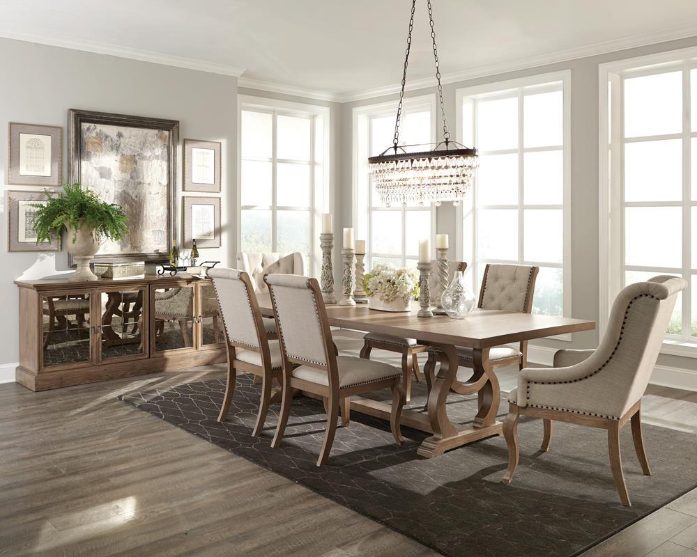 Brockway Tufted Side Chairs Cream and Barley Brown (Set of 2) - Ideal Furniture (Fresno,CA)