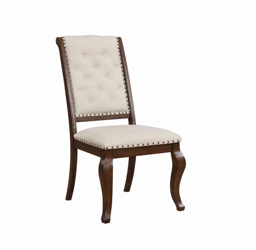 Brockway Tufted Dining Chairs Cream and Antique Java (Set of 2) - Ideal Furniture (Fresno,CA)