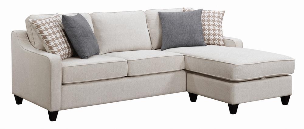 Mcloughlin Upholstered Sectional Platinum - Ideal Furniture (Fresno,CA)