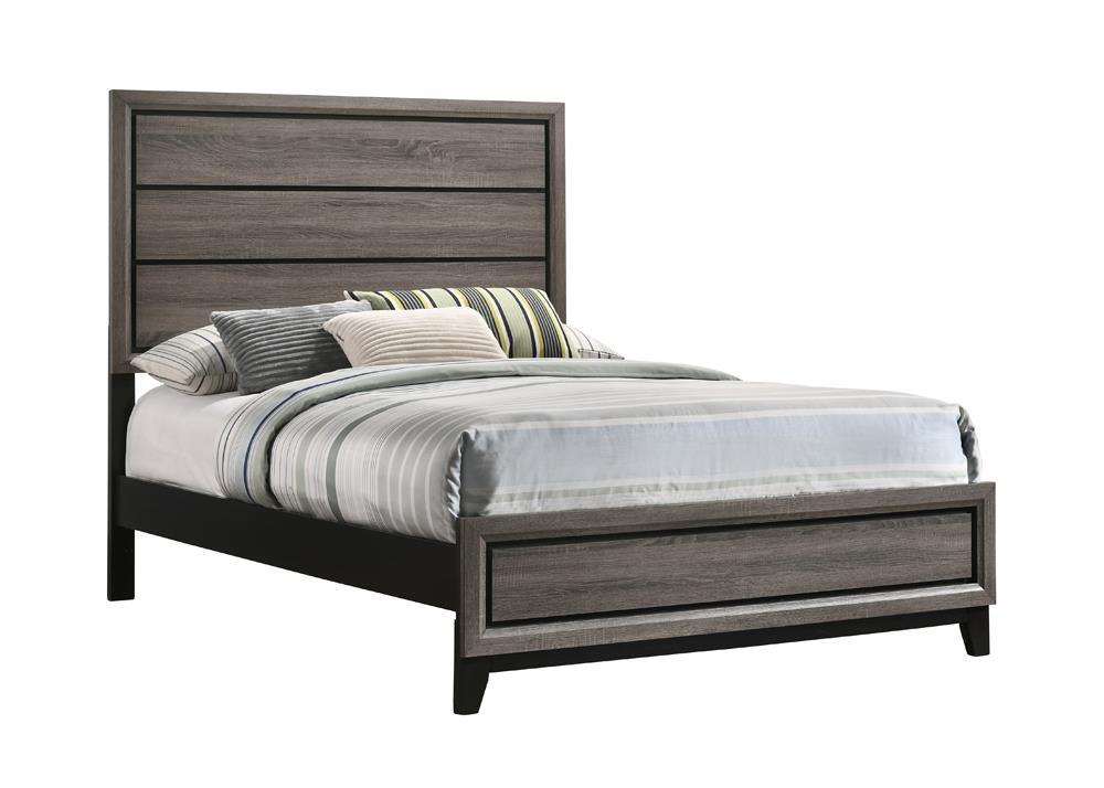 Watson Full & Twin Panel Bed Grey Oak - Ideal Furniture (Fresno,CA)