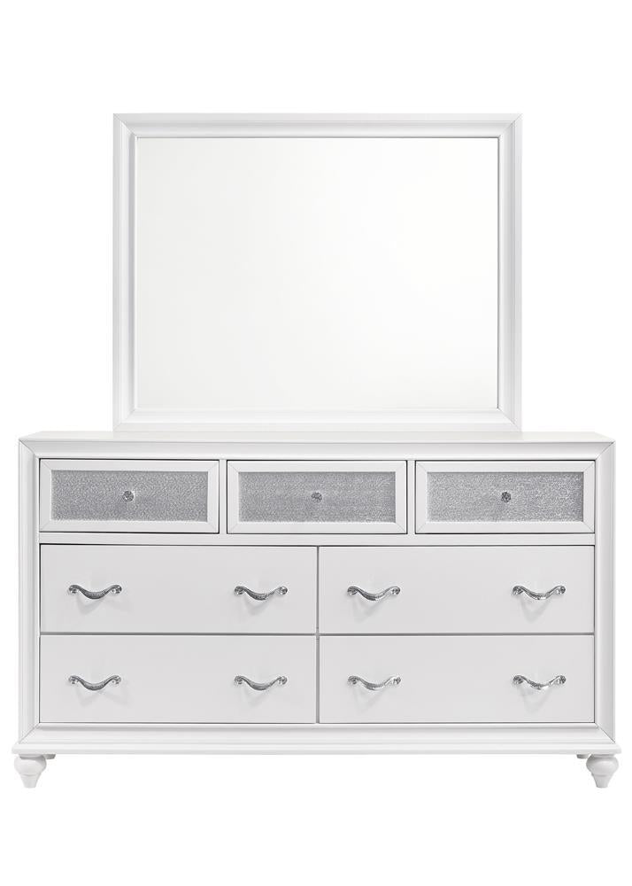 Barzini Rectangle Dresser Mirror White - Ideal Furniture (Fresno,CA)