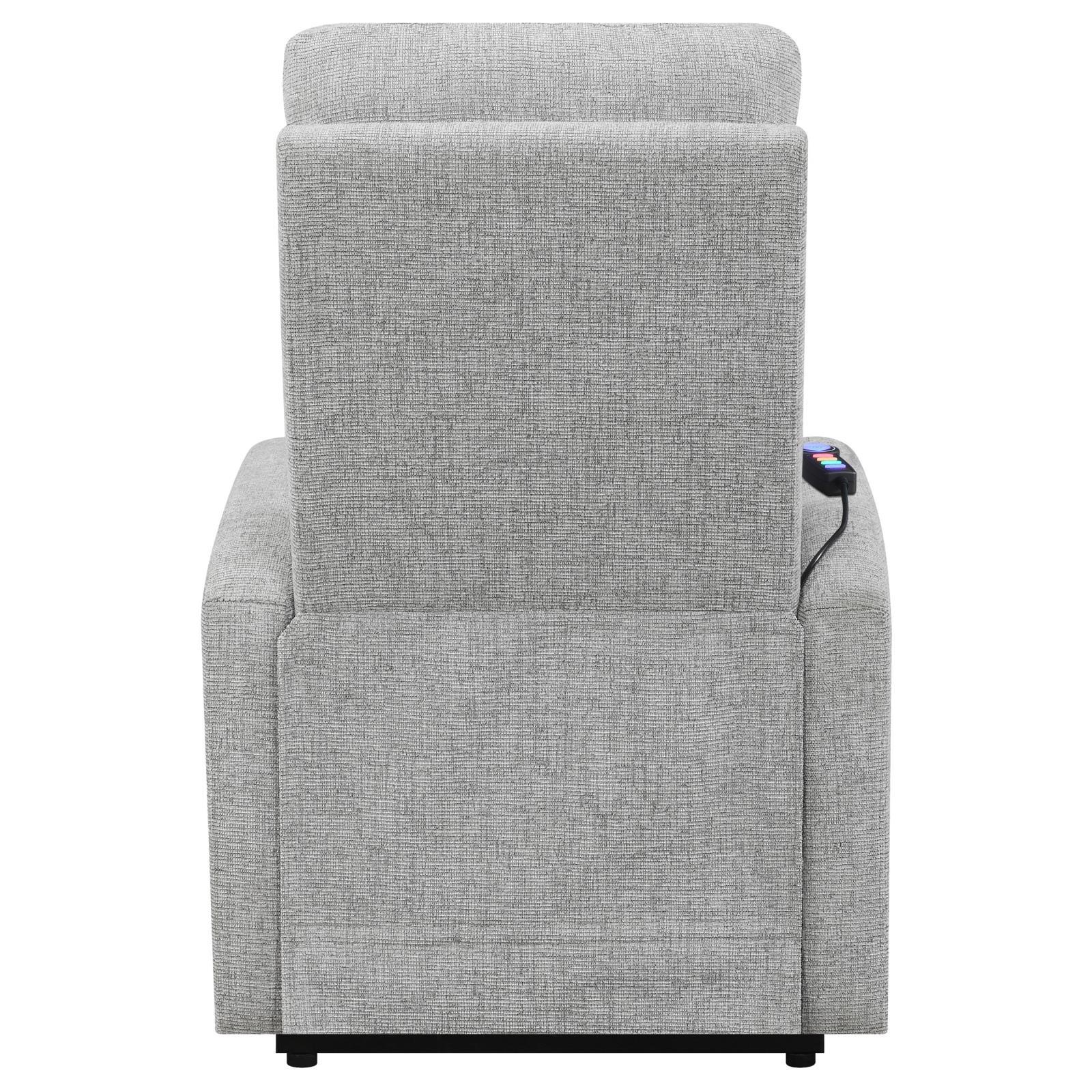 Howie Tufted Upholstered Power Lift Recliner Grey - Ideal Furniture (Fresno,CA)
