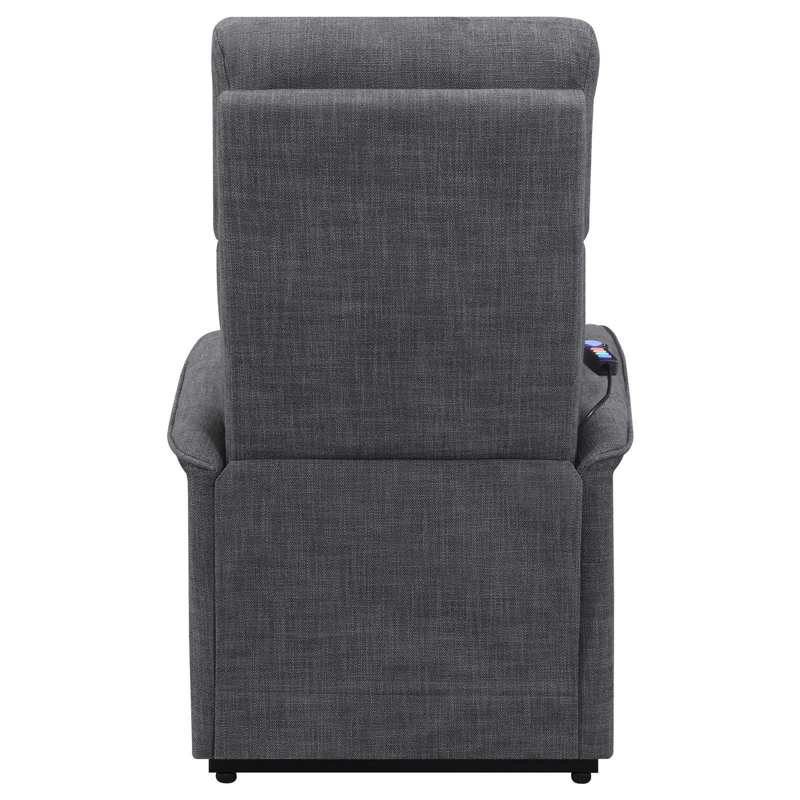 Herrera Power Lift Recliner with Wired Remote Charcoal - Ideal Furniture (Fresno,CA)