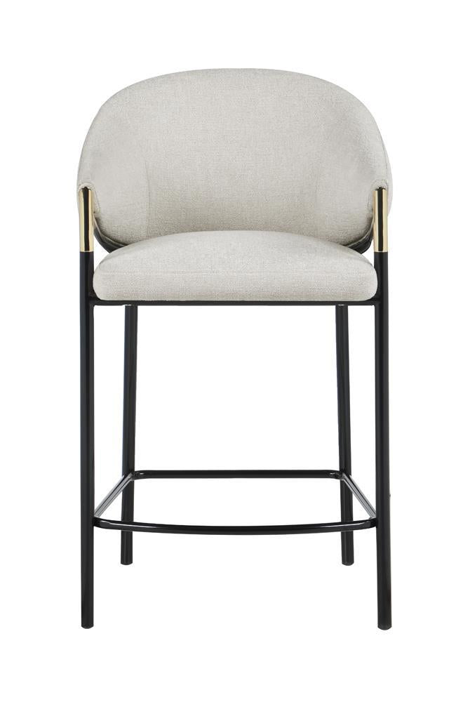 Chadwick Sloped Arm Counter Height Stools Beige and Glossy Black (Set of 2) - Ideal Furniture (Fresno,CA)