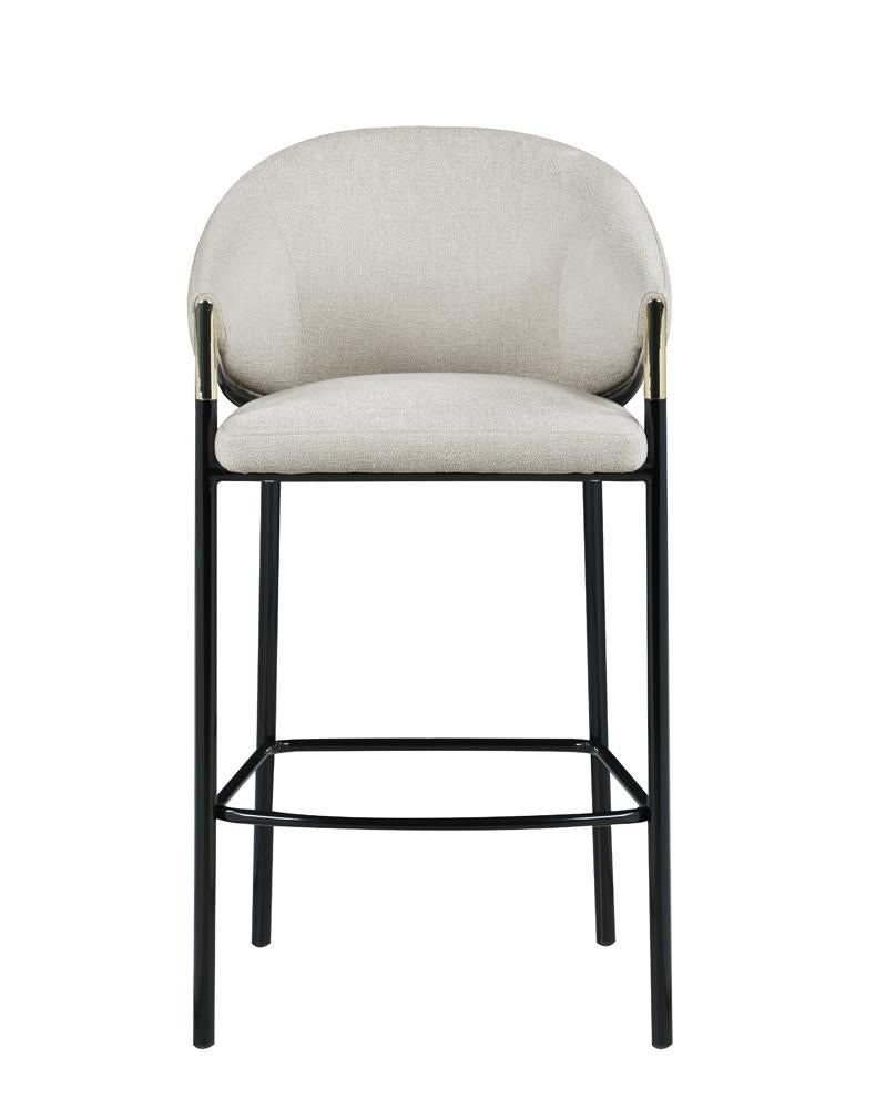 Chadwick Sloped Arm Bar Stools Beige and Glossy Black (Set of 2) - Ideal Furniture (Fresno,CA)