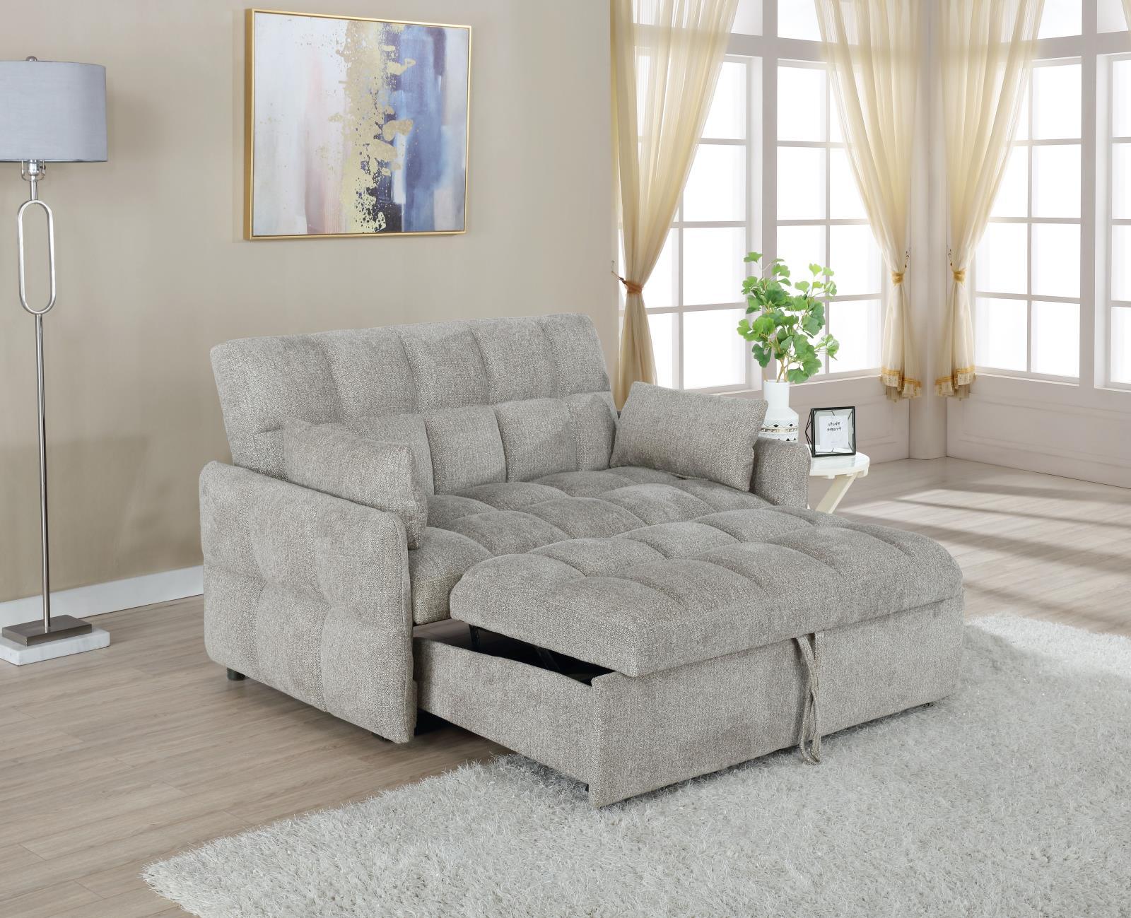 Cotswold Tufted Cushion Sleeper Sofa Bed Light Grey & Dark Grey - Ideal Furniture (Fresno,CA)
