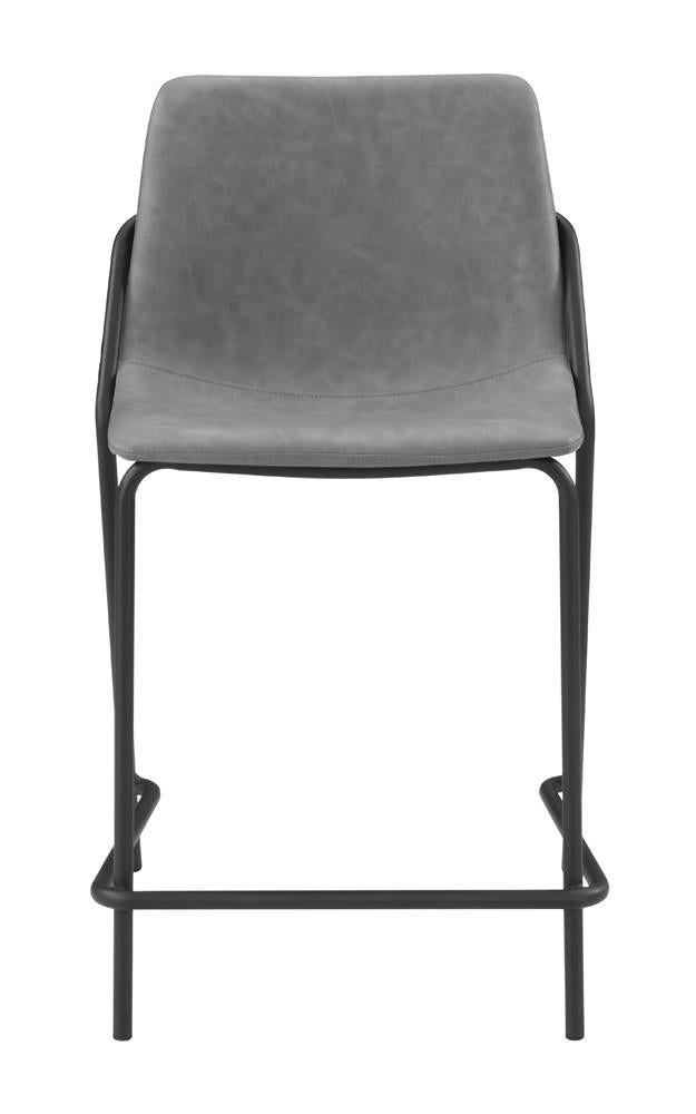 Earnest Solid Back Upholstered Counter Height Stools Grey and Black (Set of 2) - Ideal Furniture (Fresno,CA)