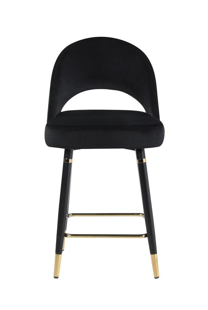 Lindsey Arched Back Upholstered Counter Height Stools Black (Set of 2) - Ideal Furniture (Fresno,CA)
