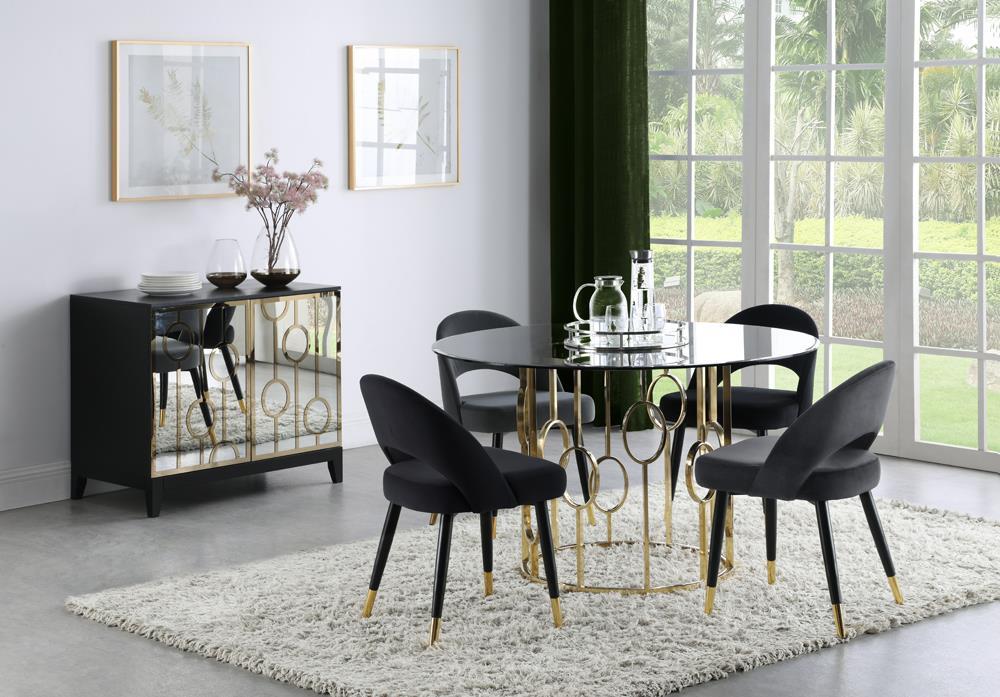 Lindsey Arched Back Upholstered Side Chairs Black (Set of 2) - Ideal Furniture (Fresno,CA)