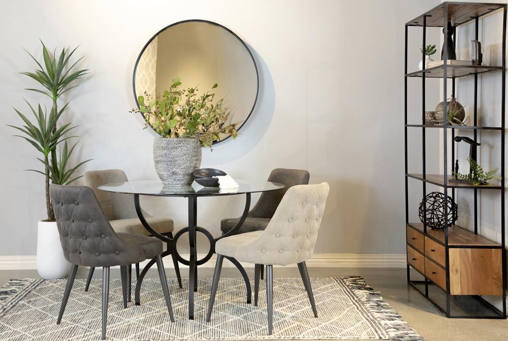 Cosmo Upholstered Curved Back Side Chairs (Set of 2) - Ideal Furniture (Fresno,CA)