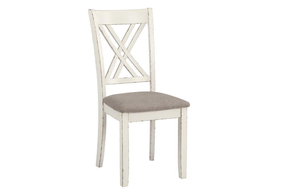 Fortress 7-piece Dining Set Chestnut and Vintage White - Ideal Furniture (Fresno,CA)