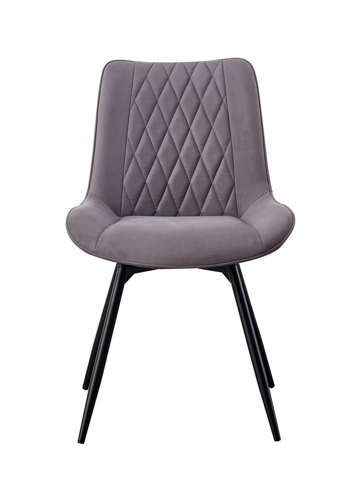 Diggs Upholstered Tufted Swivel Dining Chairs Grey and Gunmetal (Set of 2) - Ideal Furniture (Fresno,CA)