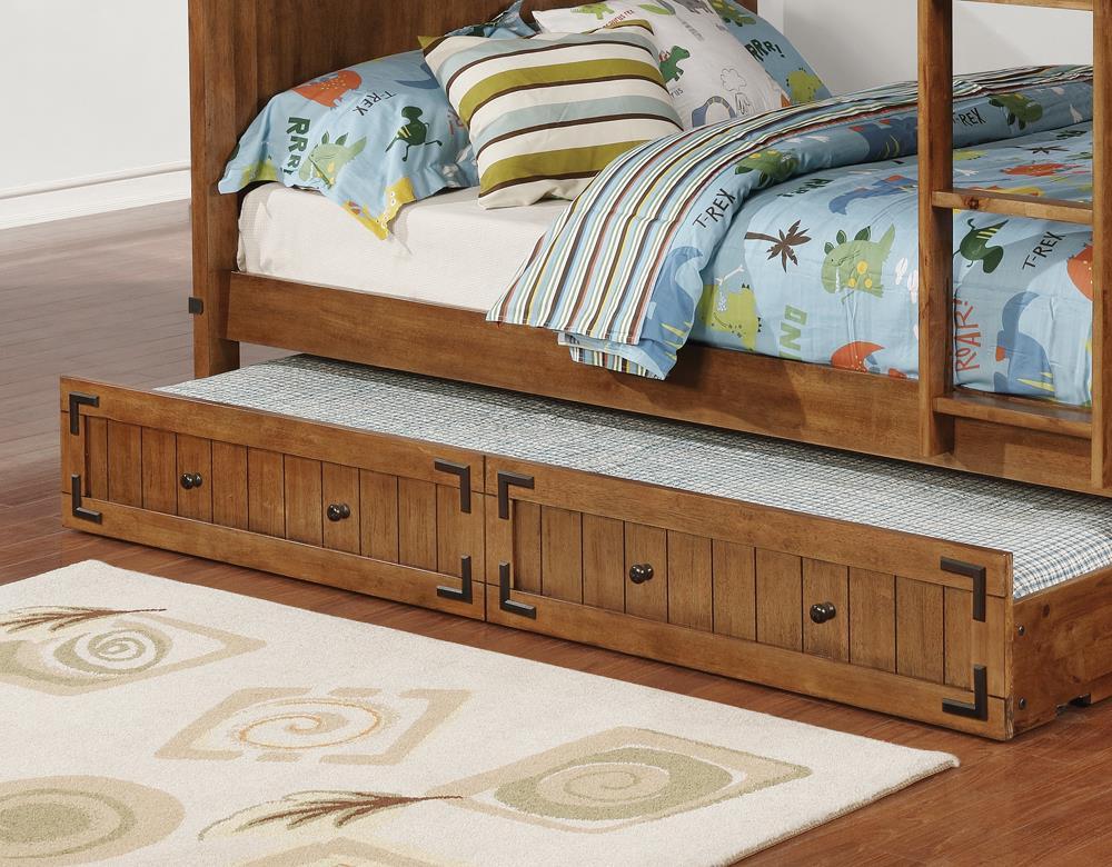 Oakdale Storage Trundle Rustic Honey - Ideal Furniture (Fresno,CA)