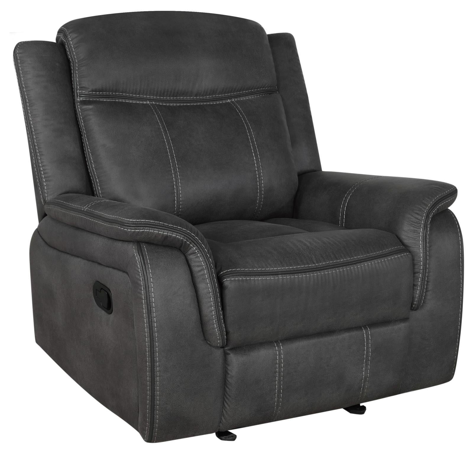 Lawrence Upholstered Tufted Back Glider Recliner - Ideal Furniture (Fresno,CA)