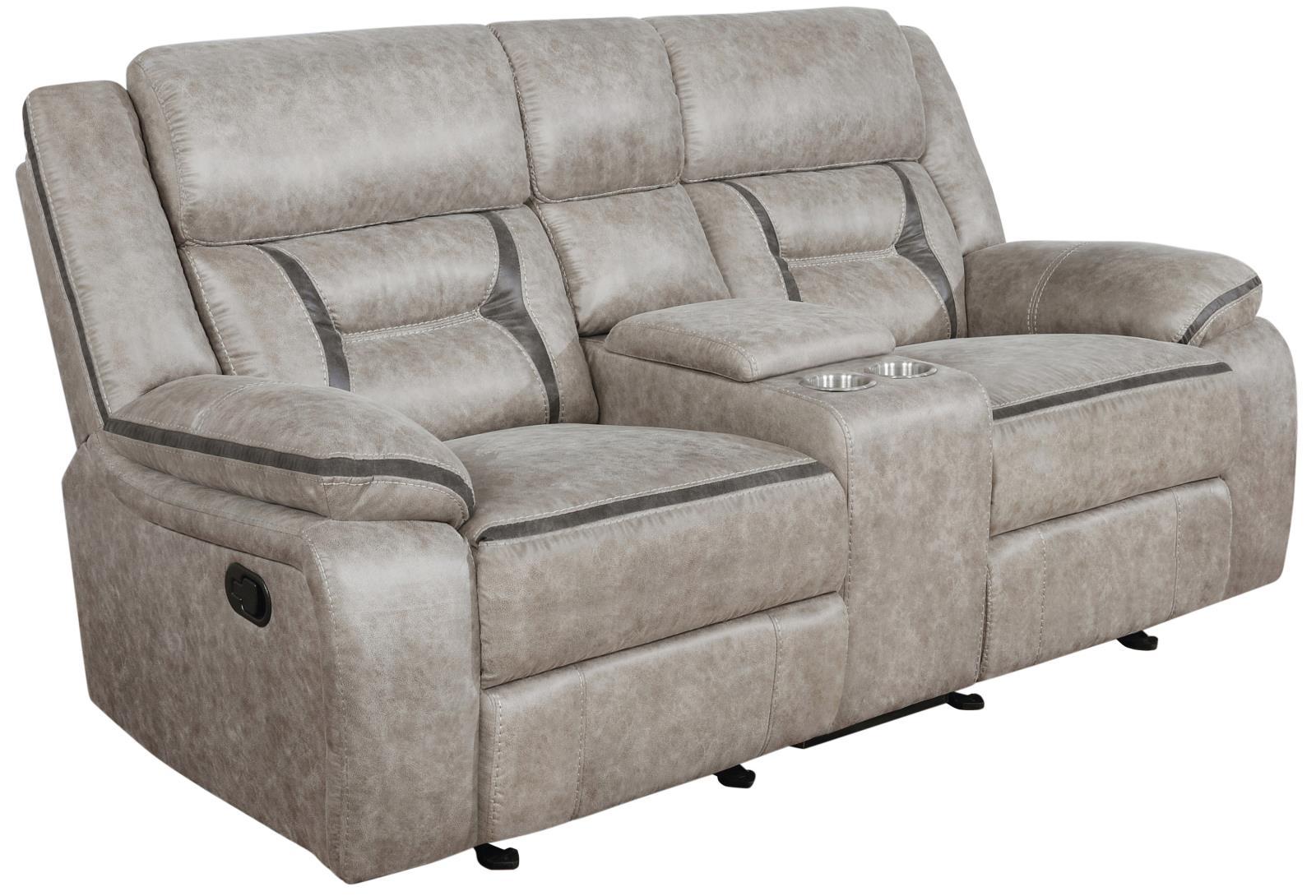 Greer Upholstered Tufted Back Glider Loveseat - Ideal Furniture (Fresno,CA)