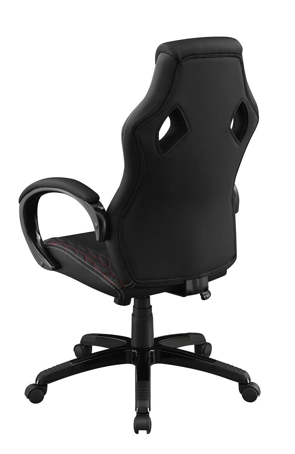 Carlos Arched Armrest Upholstered Office Chair Black - Ideal Furniture (Fresno,CA)