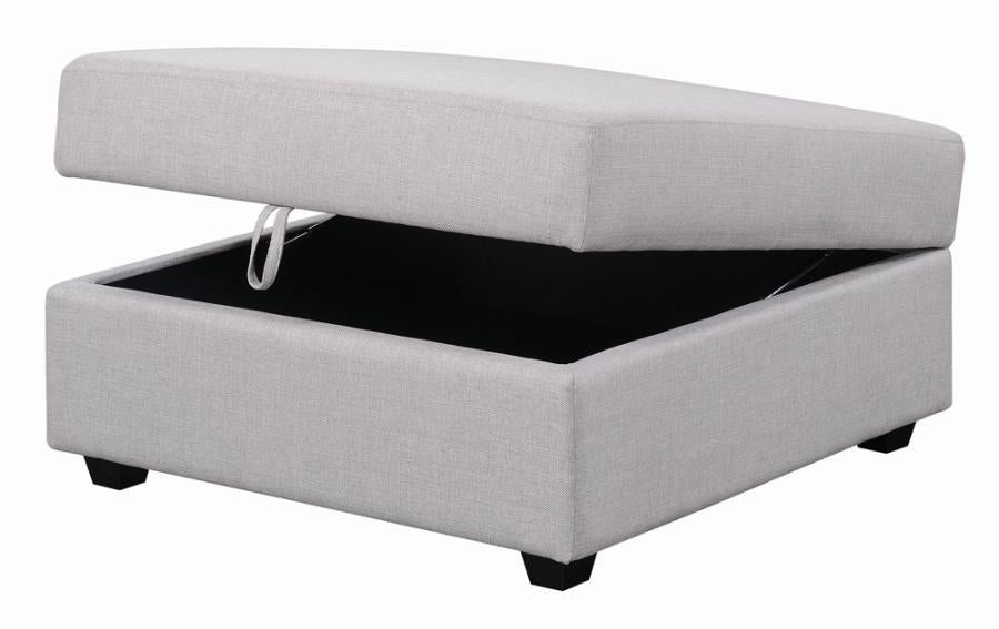 Cambria Upholstered Square Storage Ottoman Grey - Ideal Furniture (Fresno,CA)