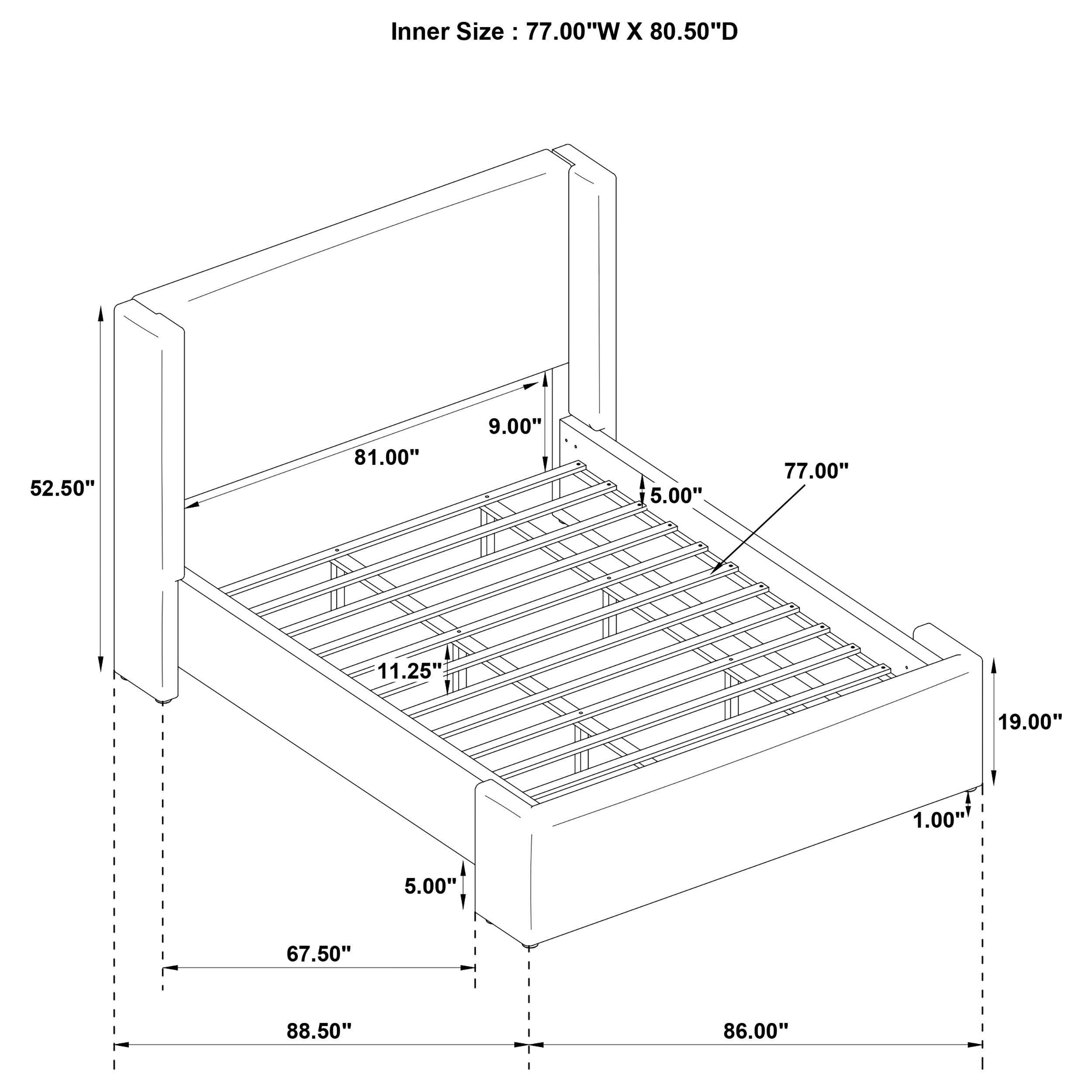 Alamosa Wingback Platform Bed - Ideal Furniture (Fresno,CA)