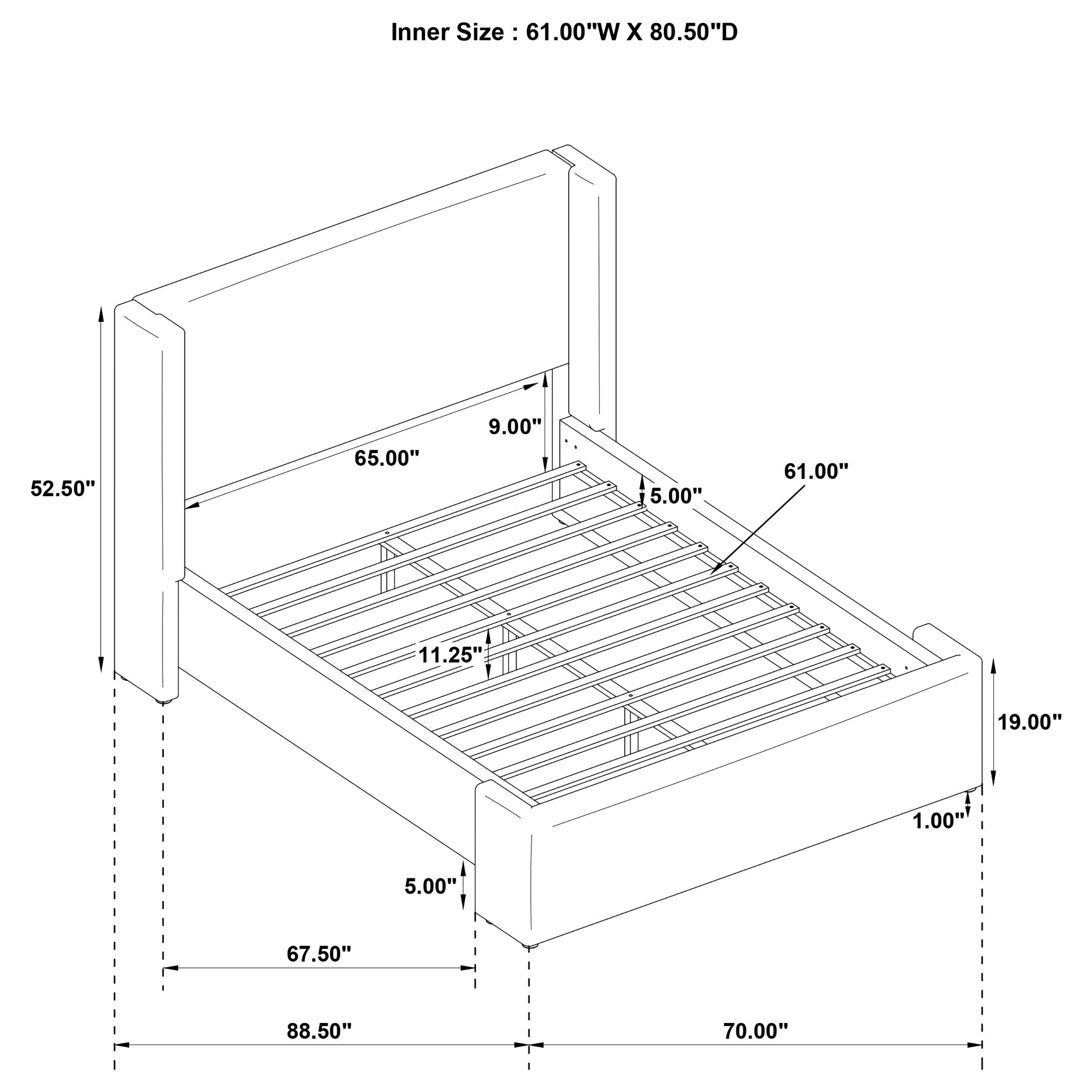 Alamosa Wingback Platform Bed - Ideal Furniture (Fresno,CA)