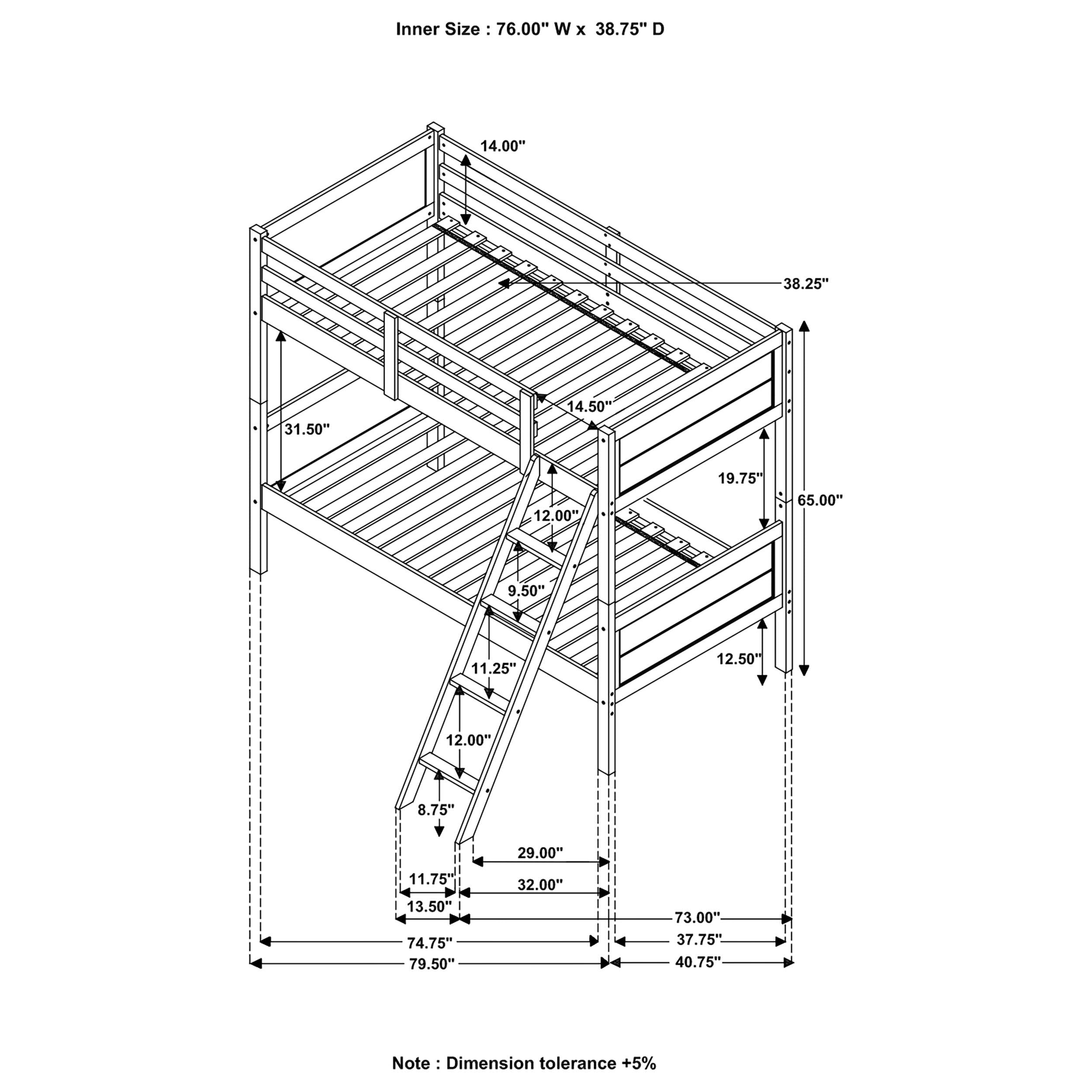 Ryder Bunk Bed with Mattress - Ideal Furniture (Fresno,CA)