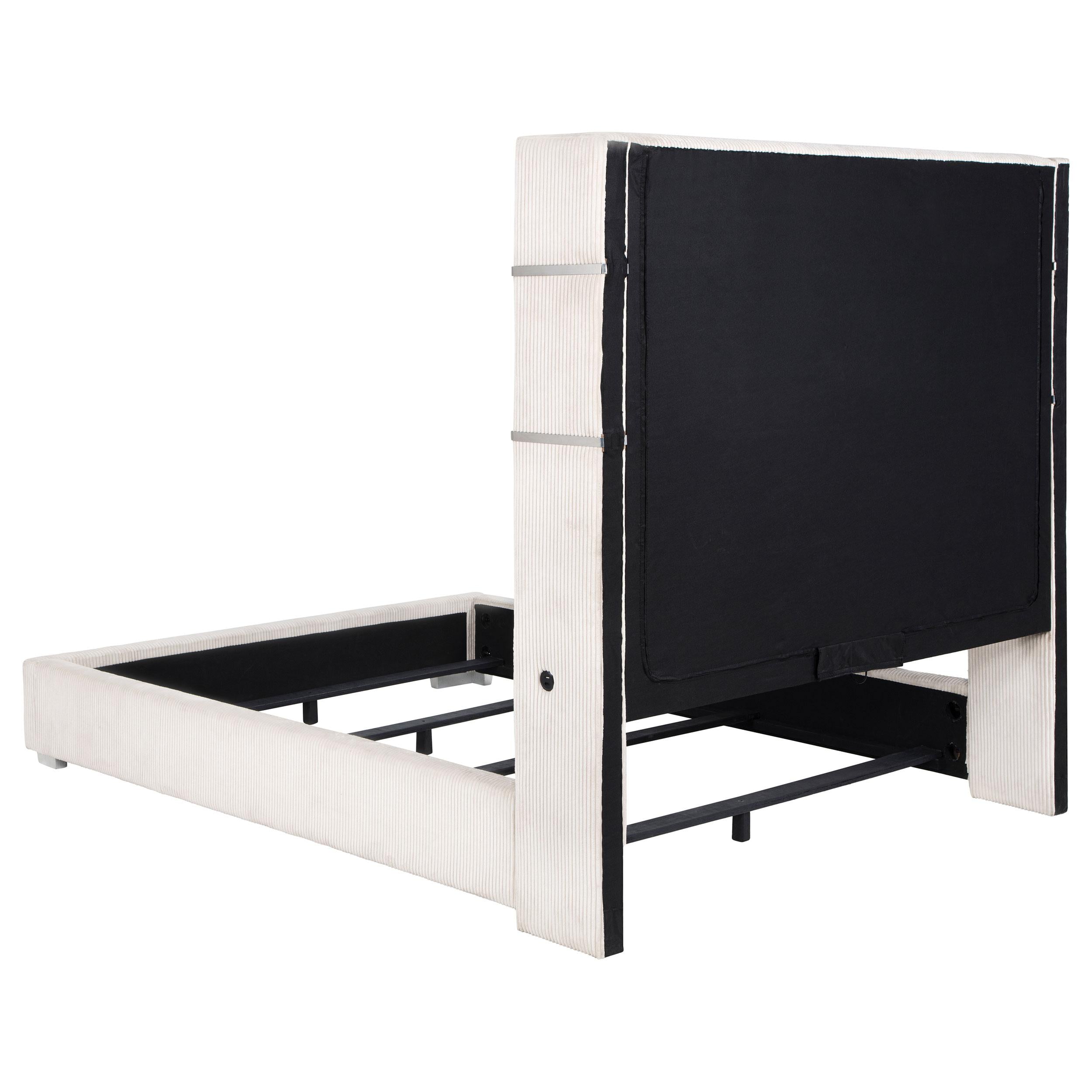 Tisdall Wingback Bed with Flame Visualizer - Ideal Furniture (Fresno,CA)