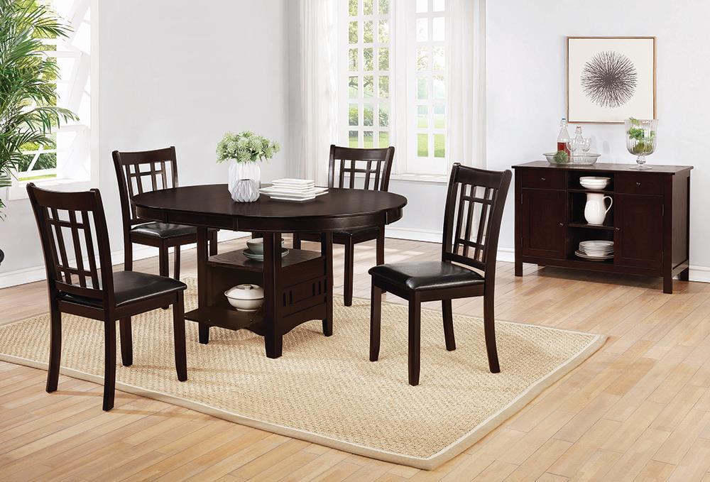 Lavon Padded Dining Side Chairs Espresso and Black (Set of 2) - Ideal Furniture (Fresno,CA)
